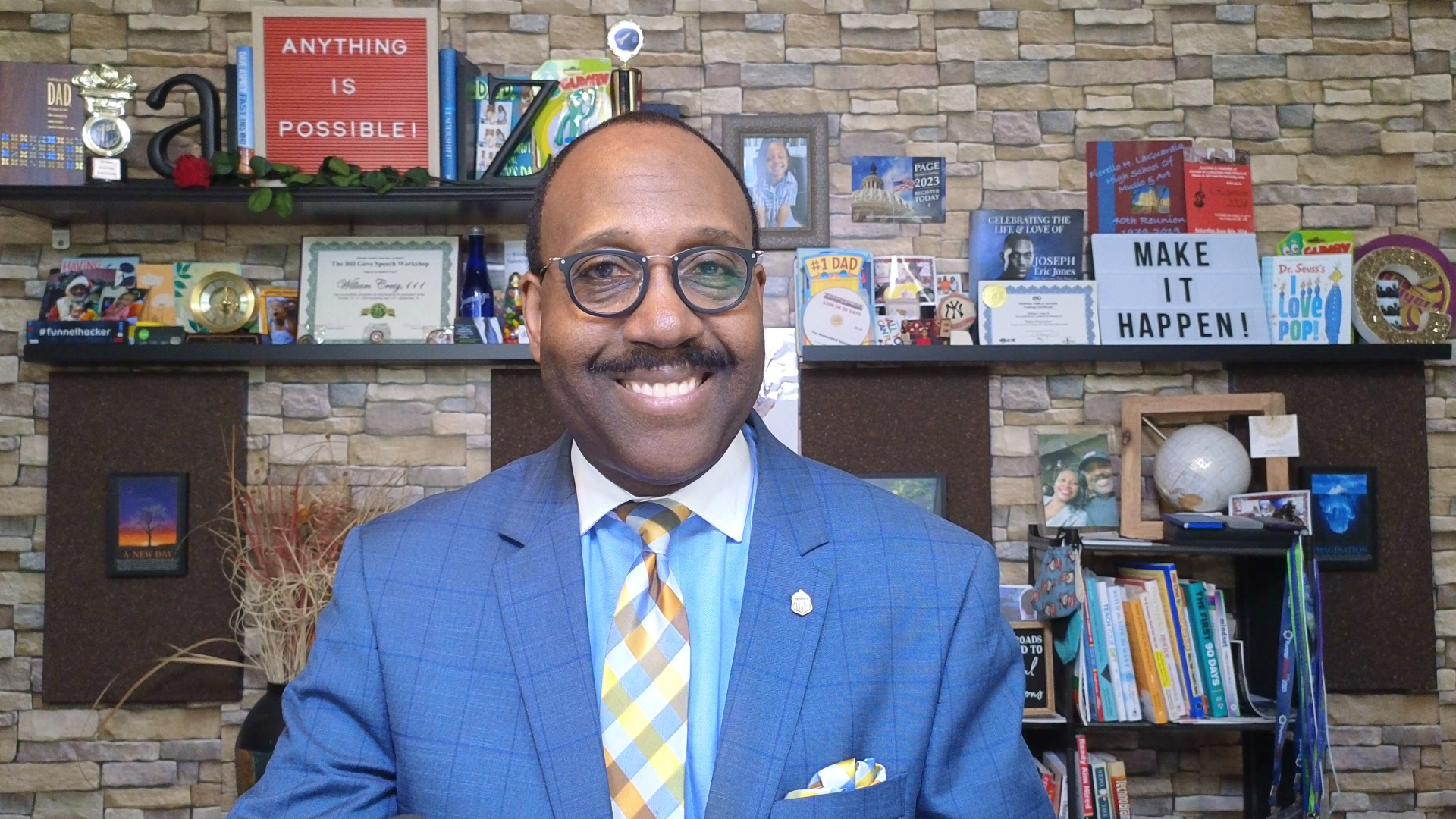 William Craig, III in his office surrounded by mementos of GWT's work